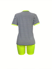 Image & Stylez LLCBiker Shorts SetOn The Go Biker Shorts SetThis Trendy 2pc Striped Top and Biker Shorts set is super cute and stylish. The material is lightweight, breathable and comfortable to touch. Perfect for quick runs shorts Set