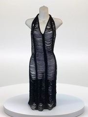 Catching Flights sexy shredded cover-up dress for beach or pool days.