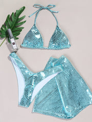 Desert Dream 3-Piece Metallic Snake Print  Bikini