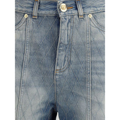 Balmain Blue Cotton Bermuda Shorts