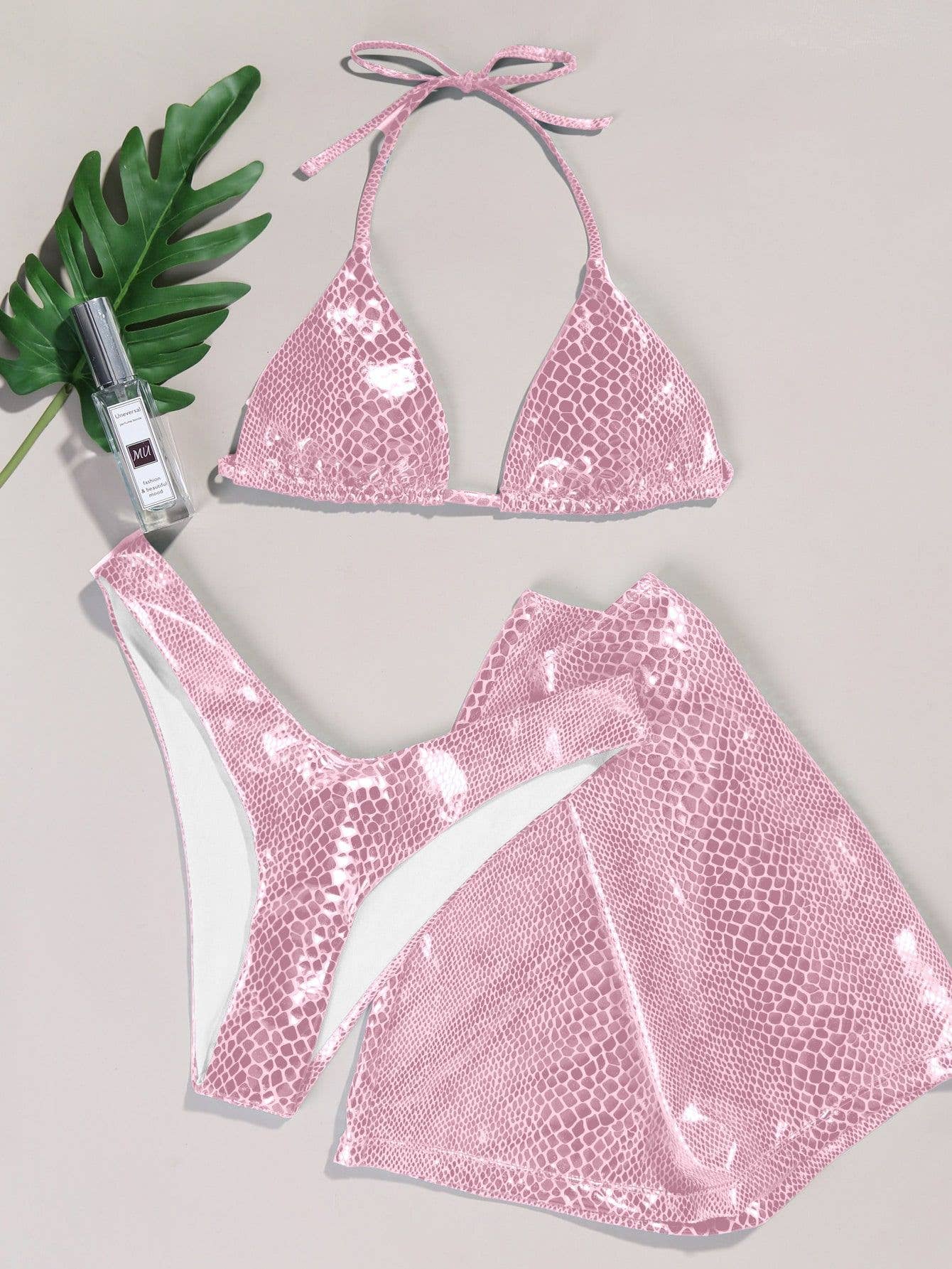 Desert Dream 3-Piece Metallic Snake Print  Bikini