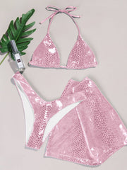 Desert Dream 3-Piece Metallic Snake Print  Bikini