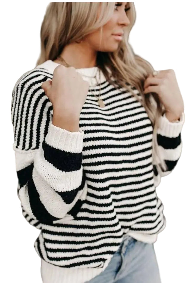 Women's Outerwear – Striped Knit Sweater | Image & Stylez