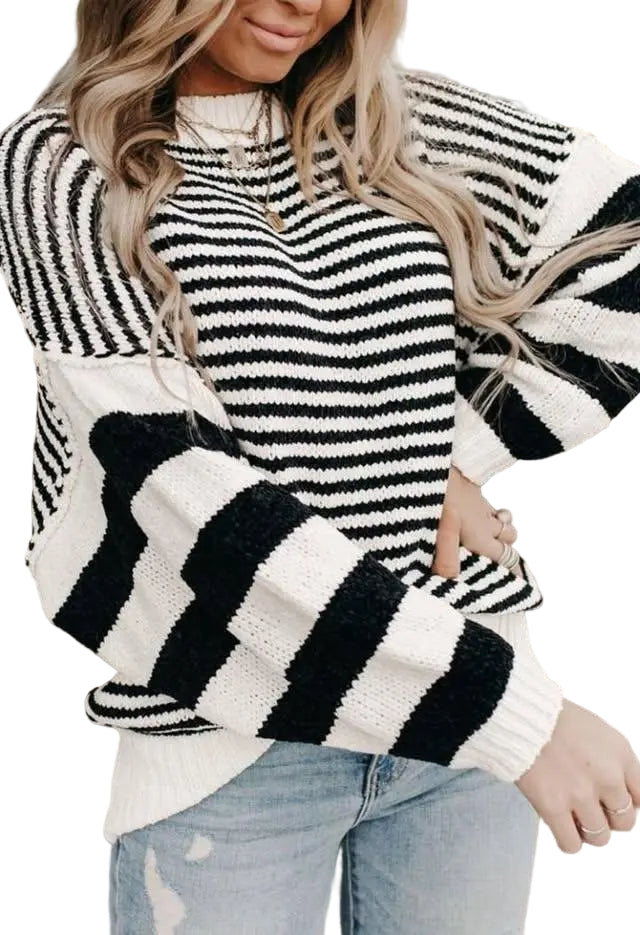 Women's Outerwear – Striped Knit Sweater | Image & Stylez