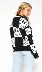 Image & Stylez LLCHappy Smiley Face SweaterBe Happy Smiley Face SweaterThis Stylish and Trendy Long Sleeve Smiley Sweater is a must have item for your wardrobe. With high quality, breathable and soft to touch material, the fit runs casusweater