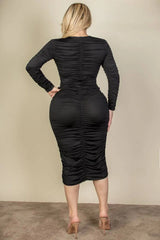 Women's Dresses - Divas Ruched Midi Dress | Image & Stylez