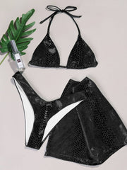 Desert Dream 3-Piece Metallic Snake Print  Bikini