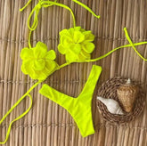 Bright yellow Blooming Bikini Set with floral accents, perfect for stylish beachwear.