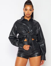 Hot Topic Faux Leather Shorts Set