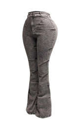 Goddess Pinched Flare Denim Pants
