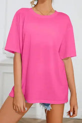 Pink women's t-shirt featuring "Sunshine On My Mind" graphic.