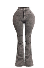 Goddess Pinched Flare Denim Pants