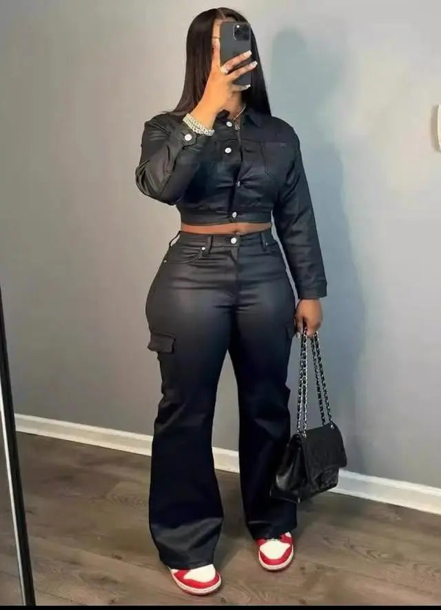 Women's vintage clothing - Black On Black Set | Image & Stylez