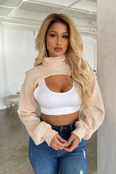 Cute & cozy crop sweater for women, soft fabric, stylish design.