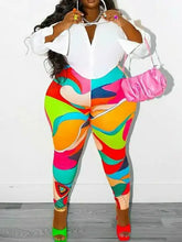 Women's Tropical Fantasy Tights, multicolor skinny leggings.