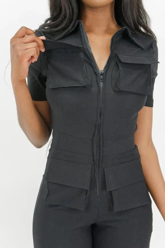 Ladies Short Sleeve Jumpsuit