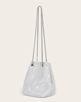 Glamorous blinged out bucket bag perfect for night out.