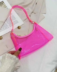 Colorburst Handbags - Colorful jelly handbag in vibrant pink.