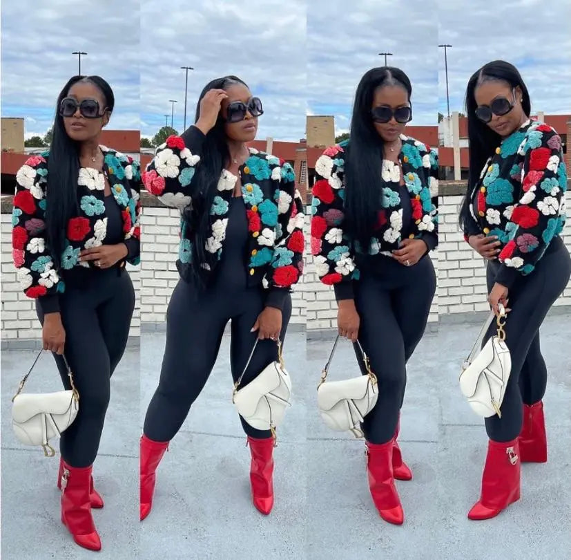 Image & Stylez LLCAverage SweaterNot Your Average SweaterTrendy Plush Floral Print Cardigan Long Sleeve Button Down Casual Knit Sweater. This bomber style sweater has a very soft texture and can be worn with your choice ofsweater