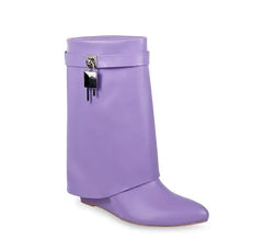 Image & Stylez LLCLock Low Wedge BootCity on Lock Low Wedge BootThese Wedge Boots are giving Sexy and Chic vibes.
True to size Drape Over Pointed Toe High Heel Wedge Cover Up Fold Over Mid-Calf Boots Heel Height Approx. 3.25" Boo
