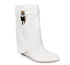 Image & Stylez LLCLock Low Wedge BootCity on Lock Low Wedge BootThese Wedge Boots are giving Sexy and Chic vibes.
True to size Drape Over Pointed Toe High Heel Wedge Cover Up Fold Over Mid-Calf Boots Heel Height Approx. 3.25" Boo