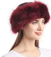 Luxurious faux fur headband for warmth and style in winter.