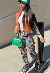 Image & Stylez LLCWomen Cargo Camouflage PantsWomen Cargo Camouflage PantsThis Street Wear Cargo Camouflage Straight Leg Pants Is Very energetic An Sexypants