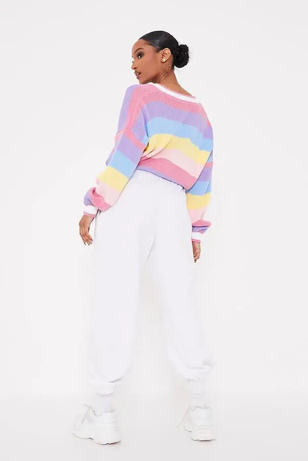 Image & Stylez LLCWomens Stripe Crop CardiganWomens Stripe Crop CardiganAdd style and warmth to your wardrobe with our Womens Stripe Crop Cardigan. This stylish cardigan features a trendy stripe design and is perfect for layering. Made wClothing