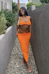 Orange Dare Sun Skirt Set, perfect for vacation.