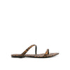 Saint Laurent Brown Fabric Flat Sandals