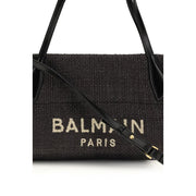 Balmain Black Raffia Shoulder Bag