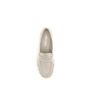 Prada Beige Calf Leather Bos Taurus Slip-On Loafers