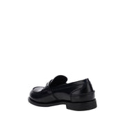 Miu Miu Black Calf Leather Bos Taurus Slip-On Loafers