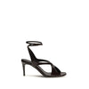Khaite Black Calf Leather Bos Taurus Strap-On Sandals