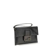 Fendi Black Calf Leather Bos Taurus Clutch Bag
