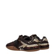 Miu Miu Brown Fabric Low Top Sneakers