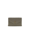Saint Laurent Gray Calf Leather Bos Taurus Wallet