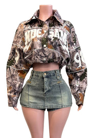 All Eyrs On Me Cropped Jacket