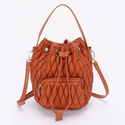 Quilted Faux Leather Bucket Bag