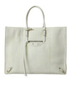 Balenciaga White Yellow Exotic Skin Leather Shopping Tote PAPIER Bag
