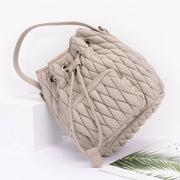 Quilted Faux Leather Bucket Bag