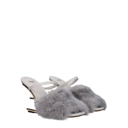 Fendi Gray Mink Slippers