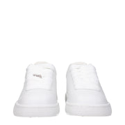 Burberry White Leather Low Top Sneakers