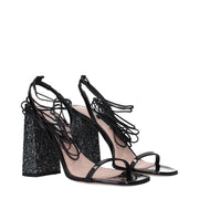 Miu Miu Black Leather Platform Sandals