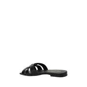 Saint Laurent Black Calf Leather Bos Taurus Sandals