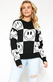 Be Happy Smiley Face Sweater