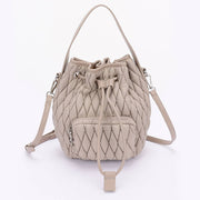 Quilted Faux Leather Bucket Bag