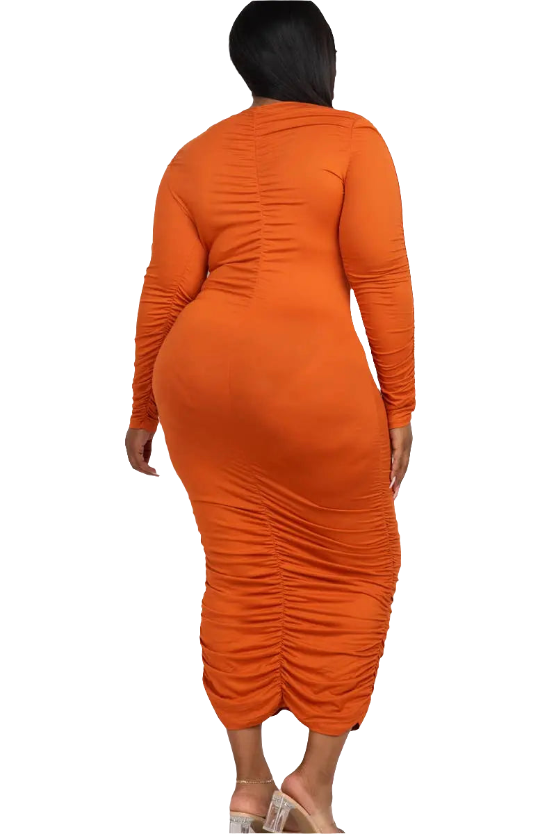 The Divas Ruched Midi Dress