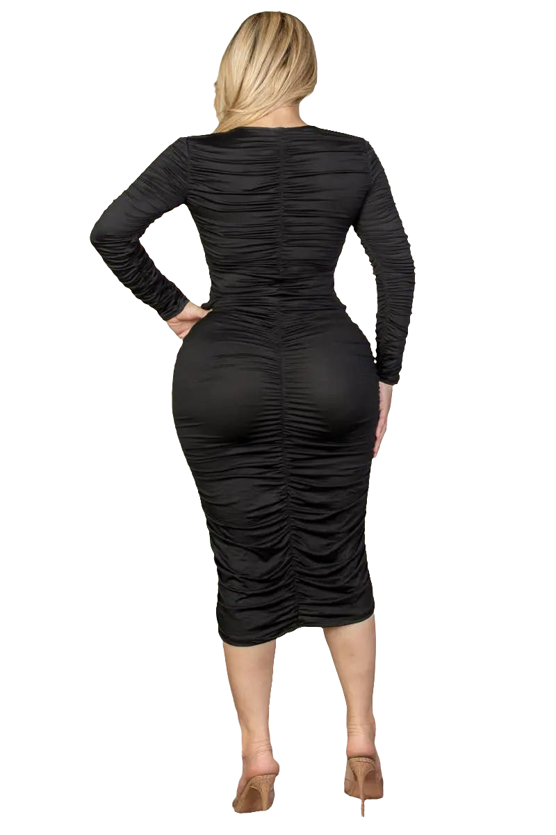 The Divas Ruched Midi Dress