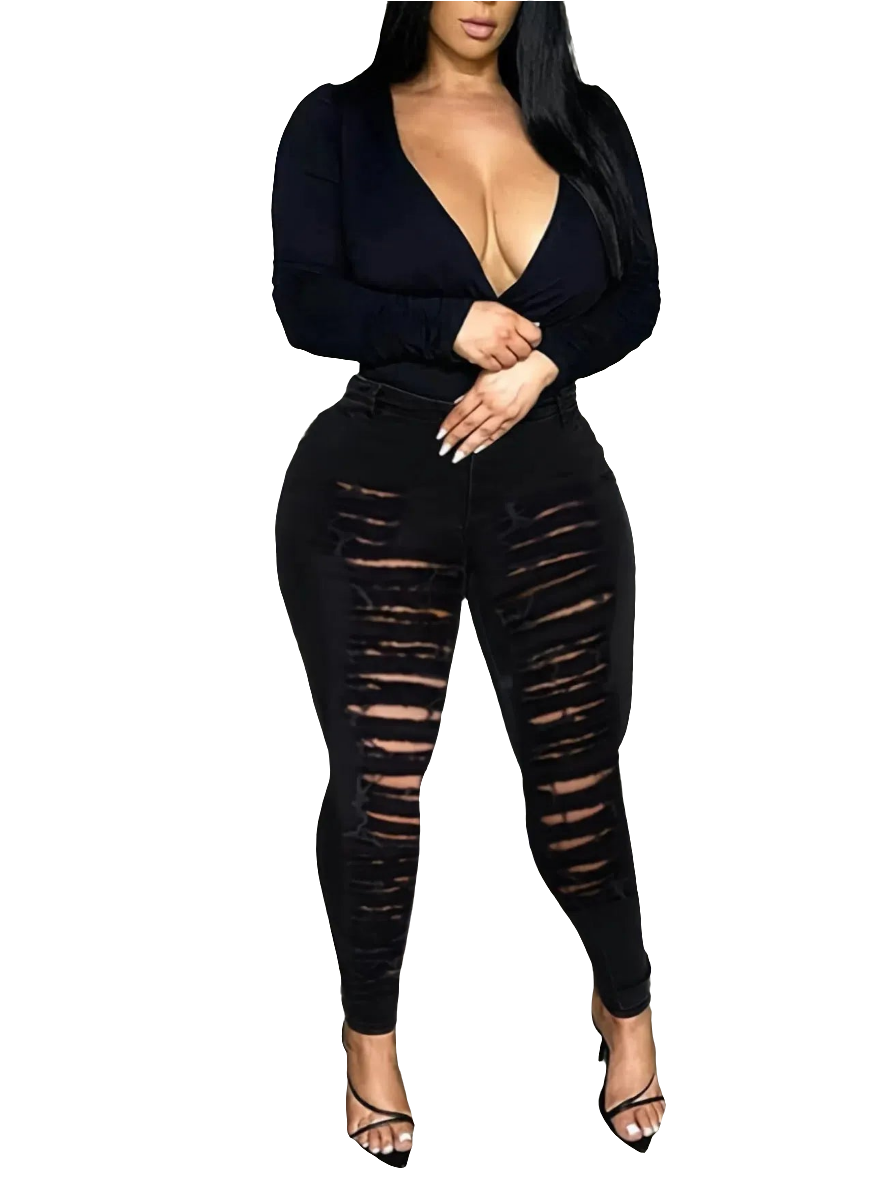 Skinny Ripped Jean Pants